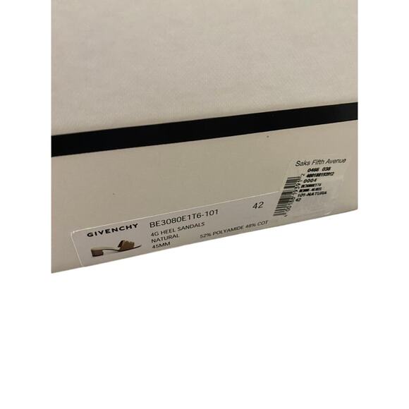 Givenchy Sandal Raffia 4G Block Heel Leather Mules Ivory Tan - Picture 3 of 11